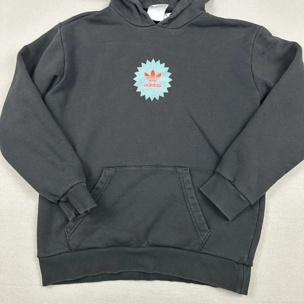Adidas Hoodie Men Small Black Sunburst Graphic Change Is Team Sport Sweatshirt S